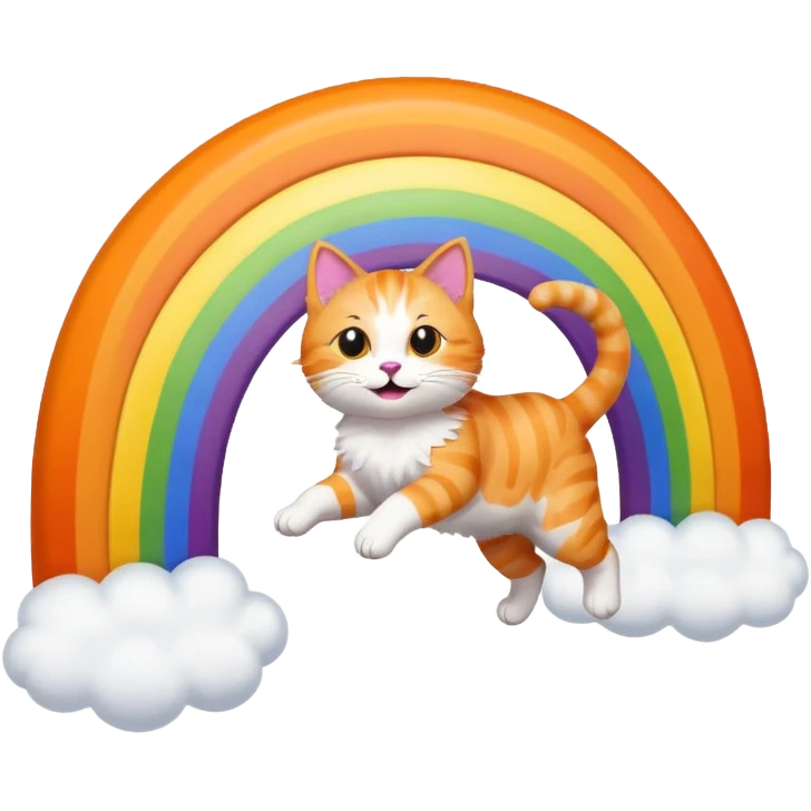 cat jumping on a rainbow  emoji