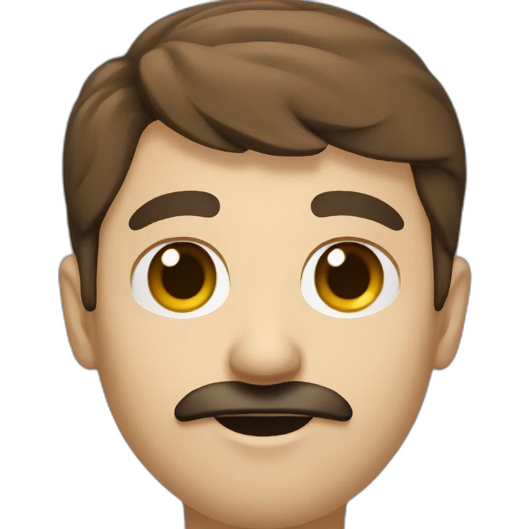 software developer with brown hair and black moustache emoji
