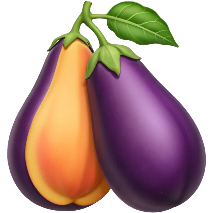 Eggplant with peach emoji