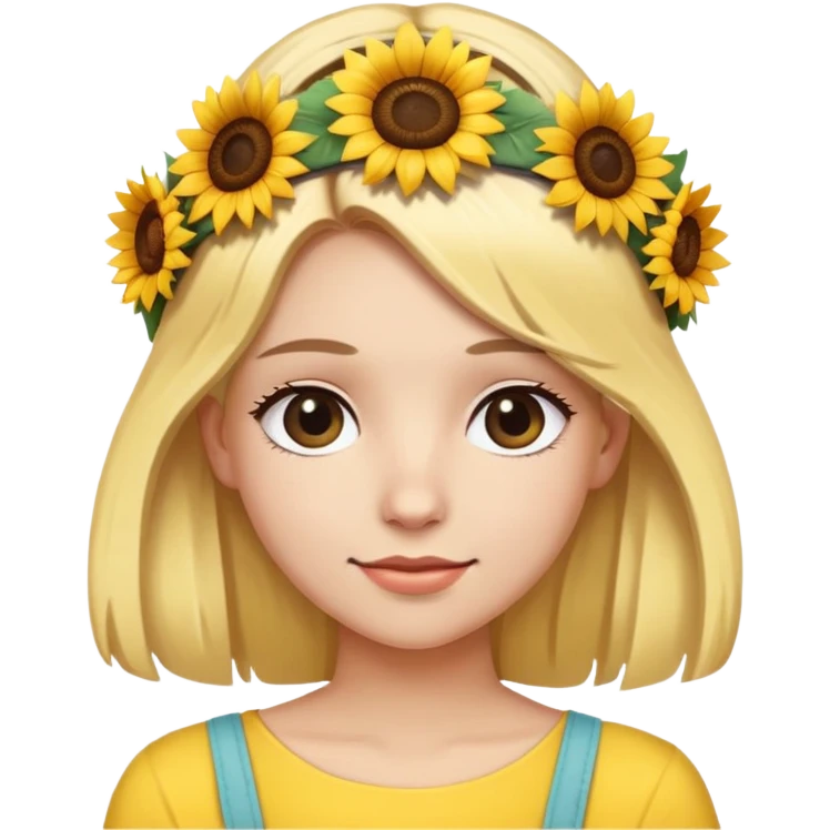 Blond haired woman wearing sunflower headband  emoji