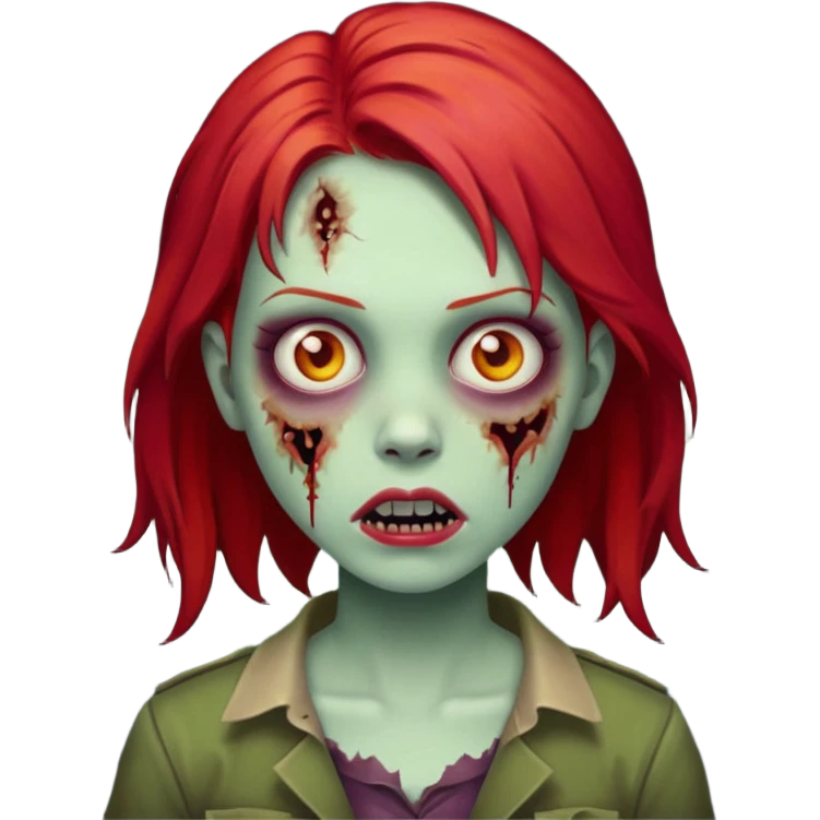 girl zombie with red hair emoji