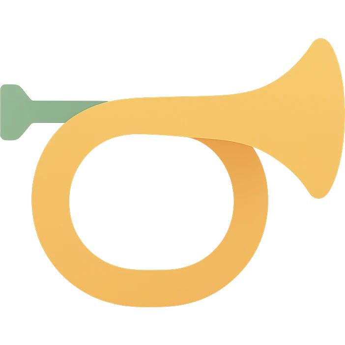 a bugle, flat color icon, minimal details emoji