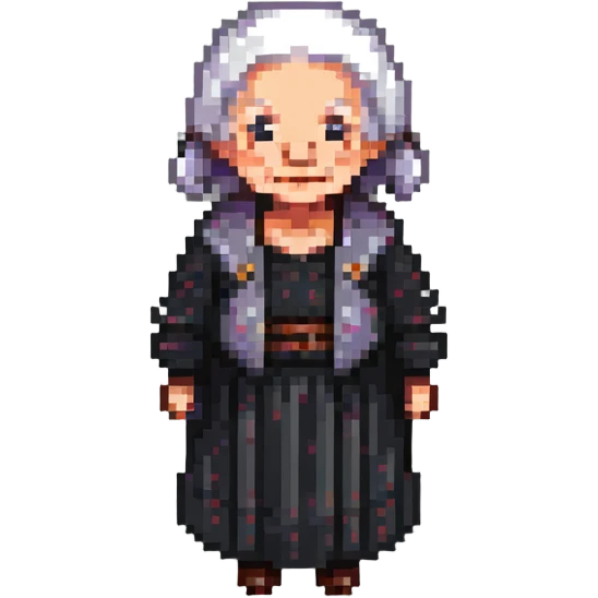 old woman pixel art emoji
