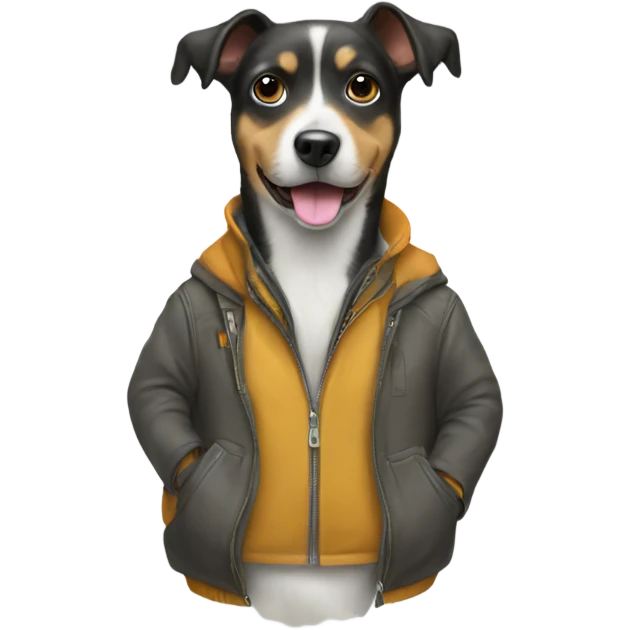 Dog with jacket on  emoji