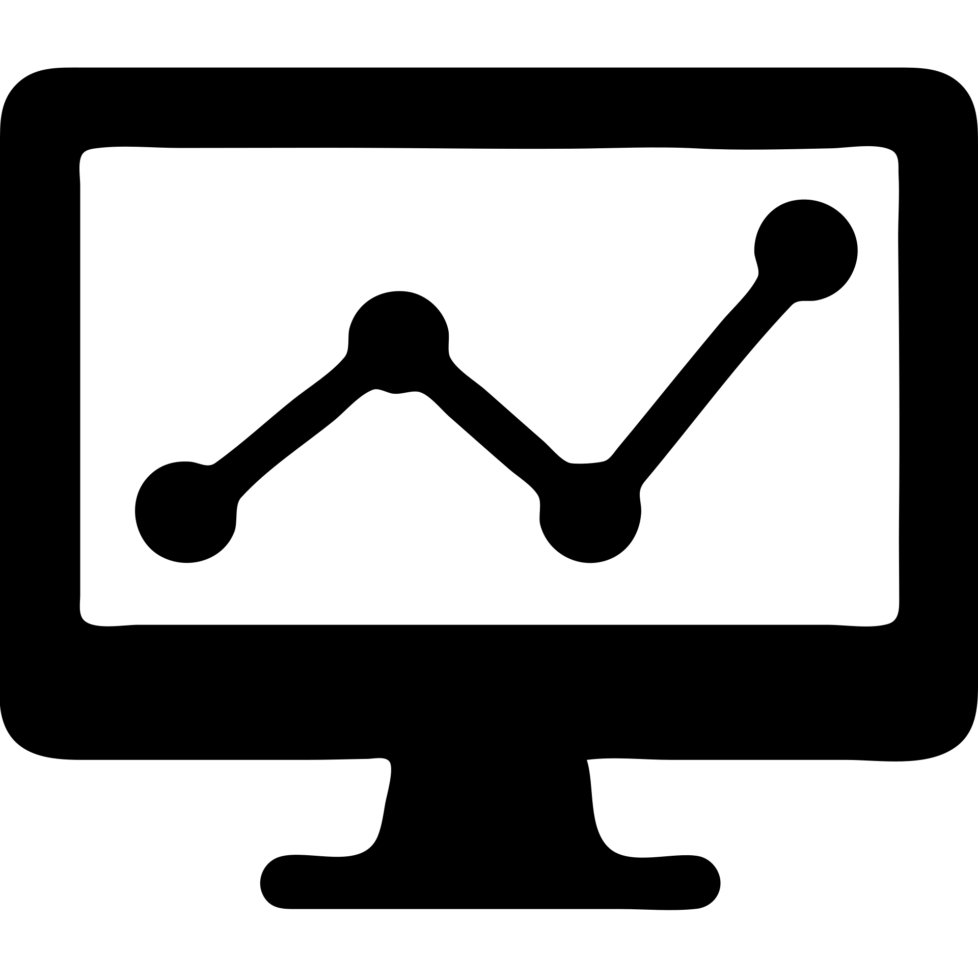 screen with graph, minimalism, solid black fill icon style emoji