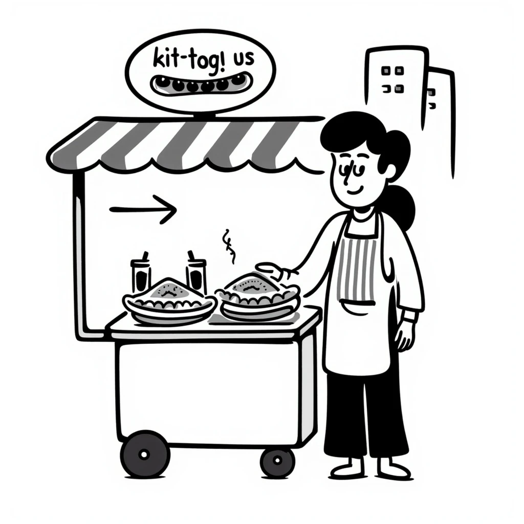 hotdog seller in New York with cart emoji