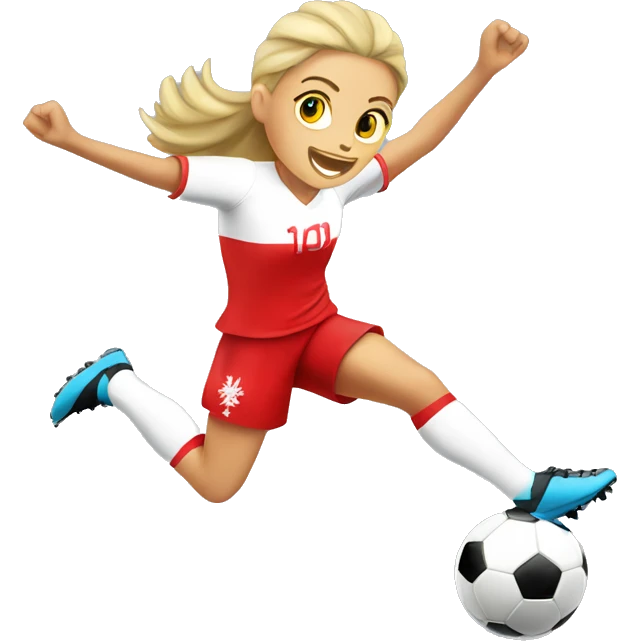 Poland female soccer player jumping emoji
