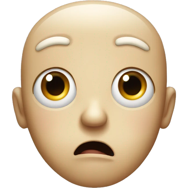 a shocked and dull face that looks a 100 years old, small eyes emoji