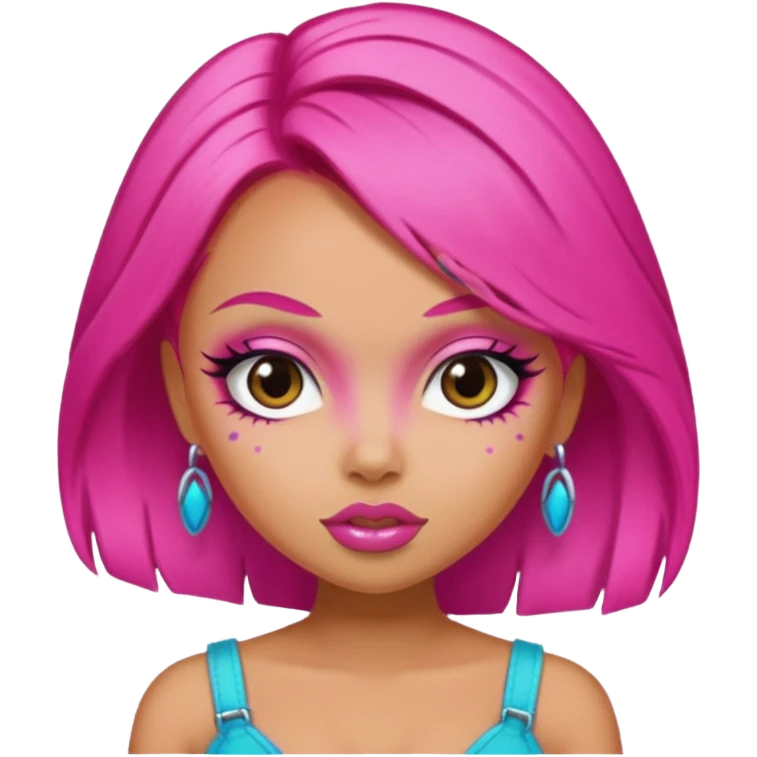 pretty bratz baddie, hot pink hair emoji