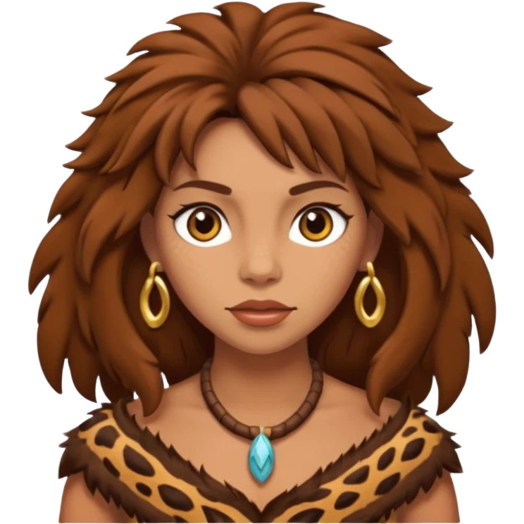 a CAVEWOMAN WITH BROWN HAIR emoji