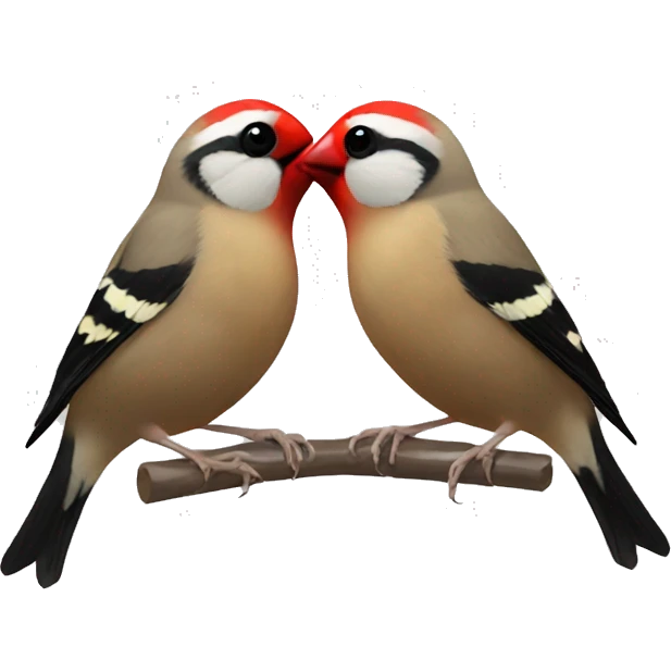 Finches kissing emoji