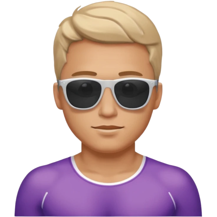 White guy with sunglasses topless and in swimwear emoji