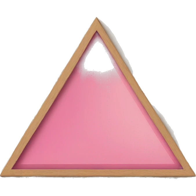 pink triangle on plywood shield emoji