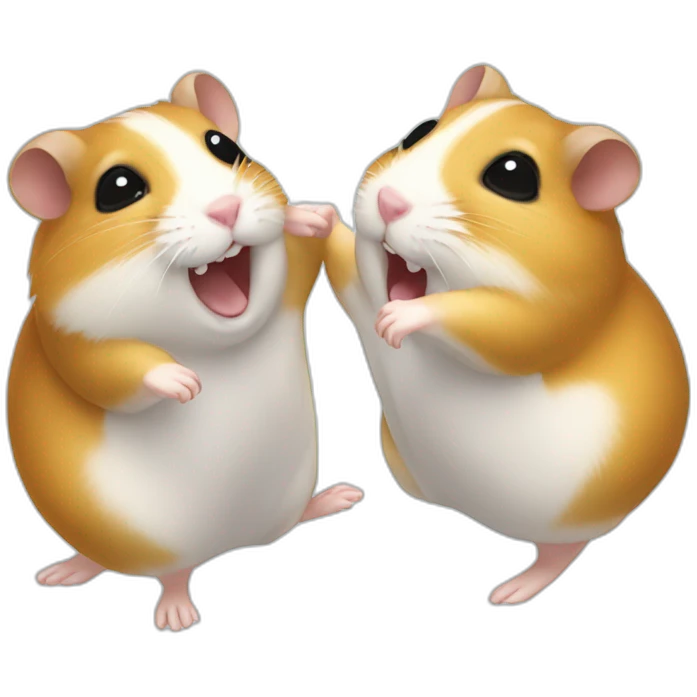 Two hamsters having a dance party emoji
