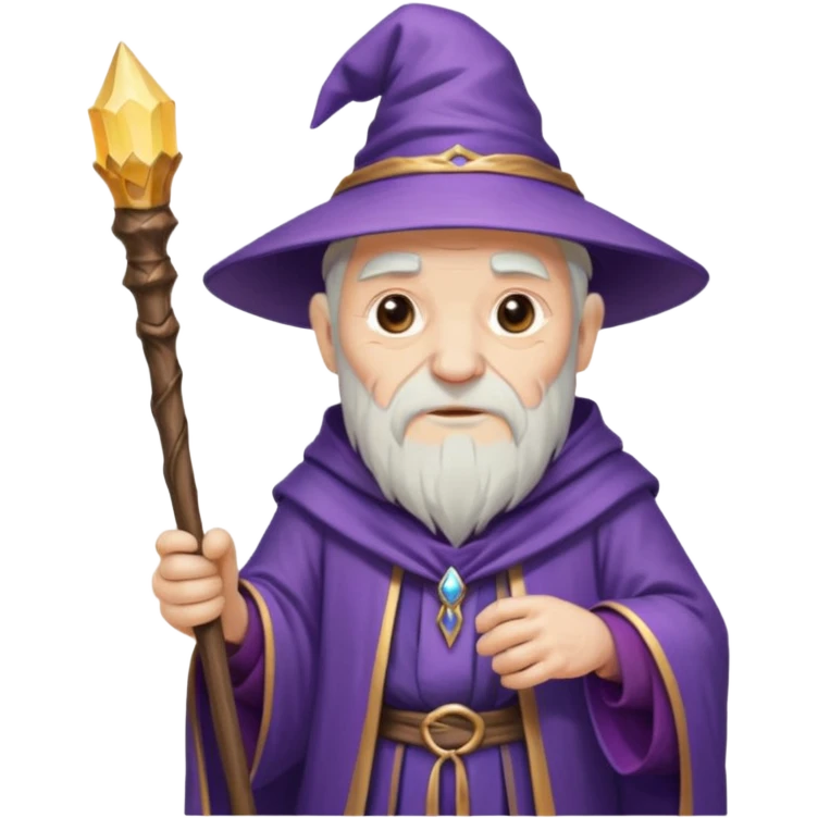 old purple wizard with staff emoji