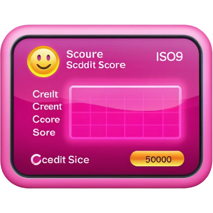 pink credit score check emoji