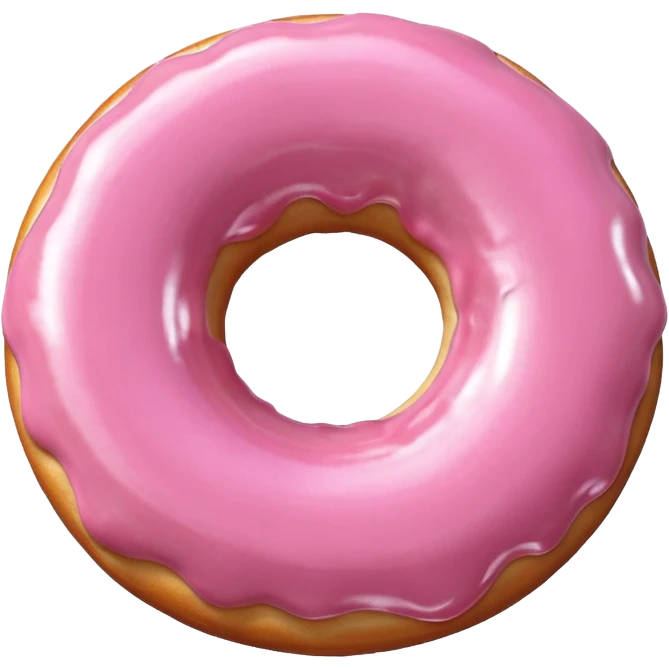 light pink metallic 3d donut shape emoji