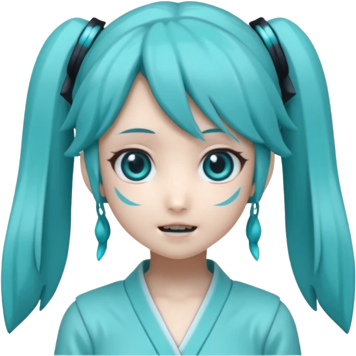 Hatsune miku with creepy face emoji