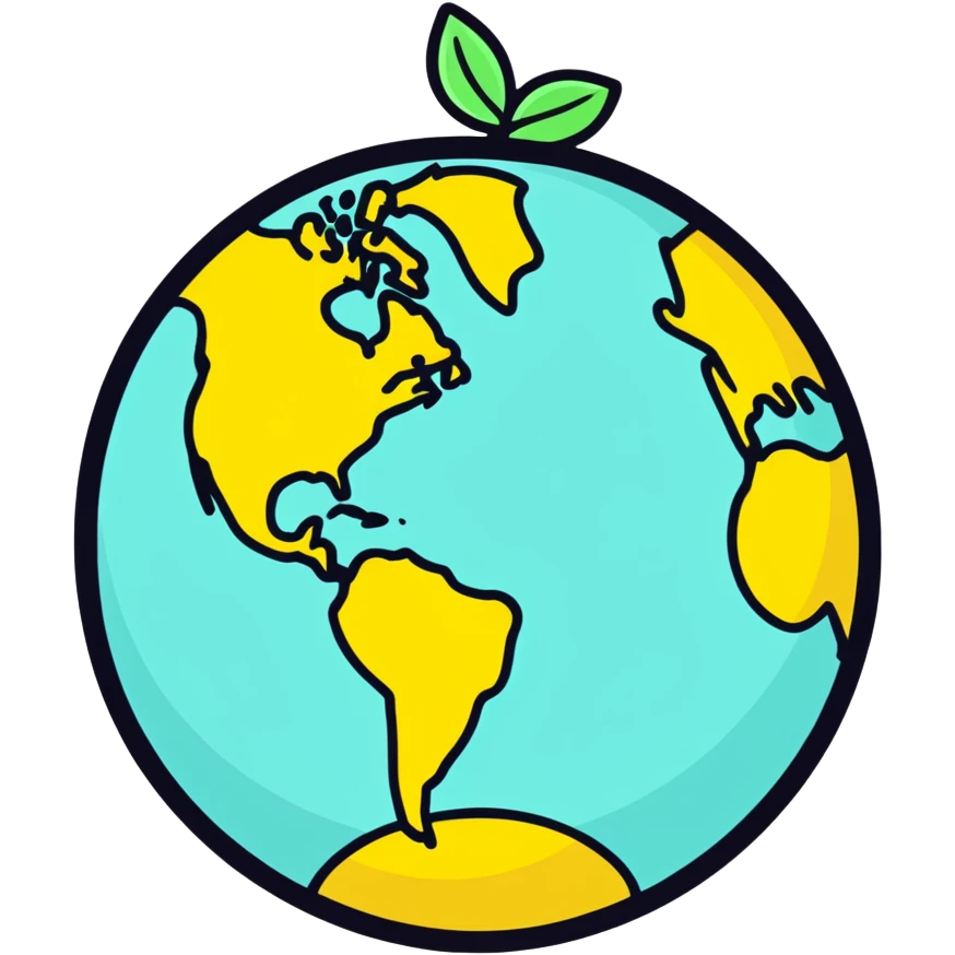 Globe in the shape of a lemon emoji
