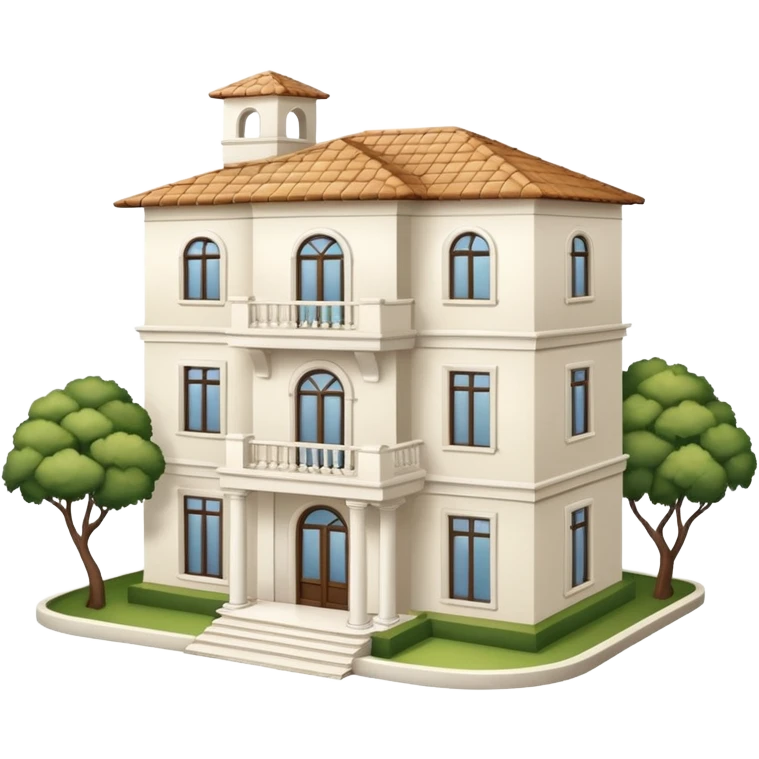 white 3 floor luxurious villa emoji