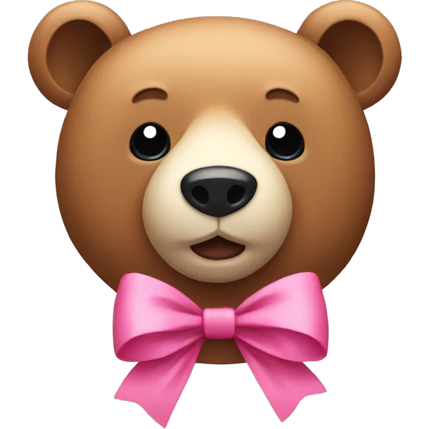 Bear with pink bow emoji
