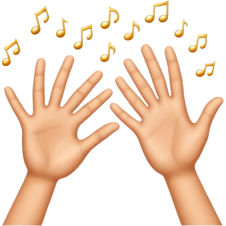 Two hands giving jazz-hands motion, maybe with little sparkles. emoji