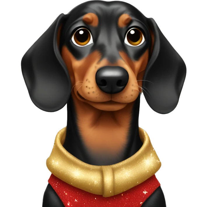Dachshund with new years clothes  emoji