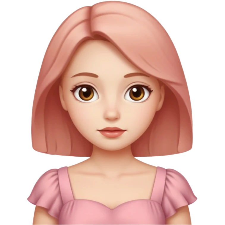 A beady eyes beautiful female rate wearing a dress with rosy cheeks emoji