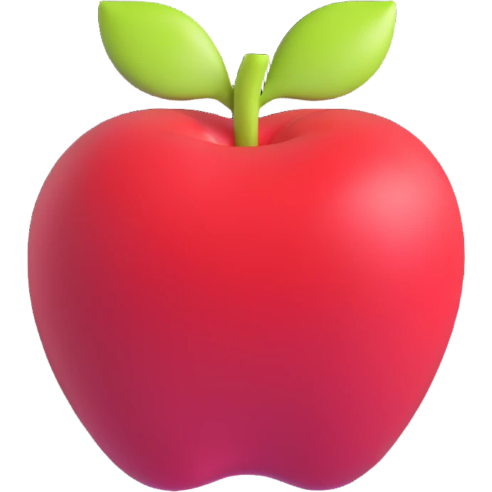 classic red apple emoji