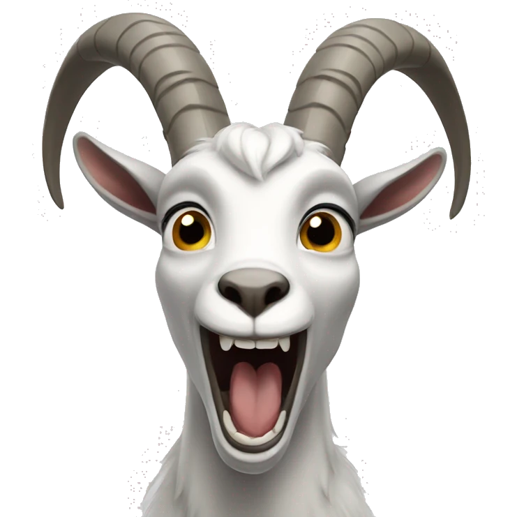 grey and white screaming goat emoji