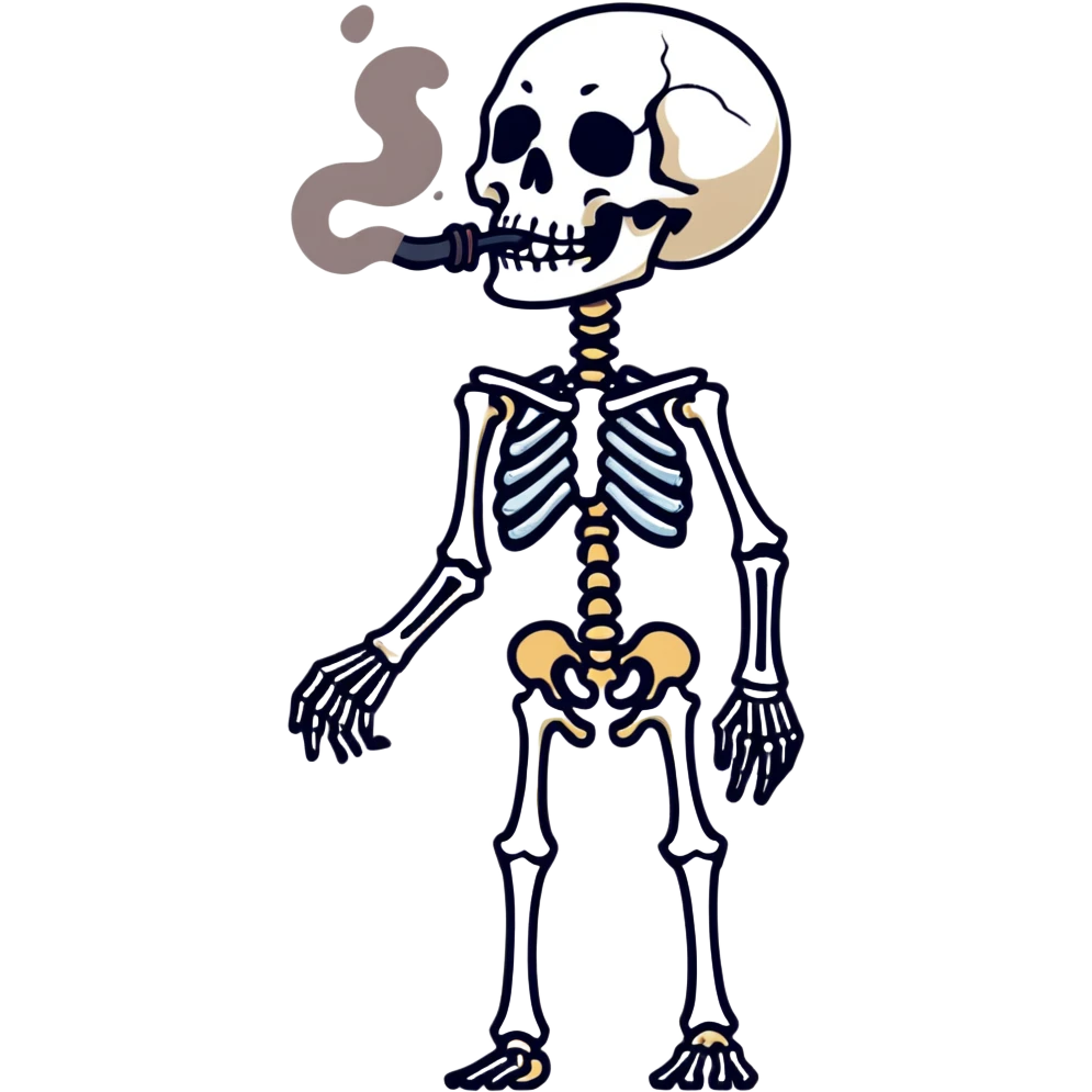 smoking skeleton emoji
