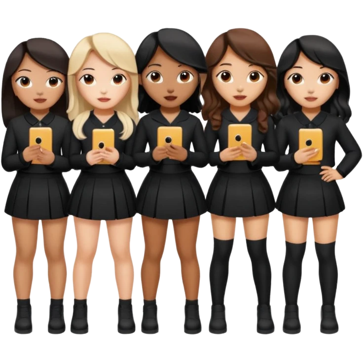 Katseye music group 6 members all girl 2 black girl 1 korean 1 latina emoji