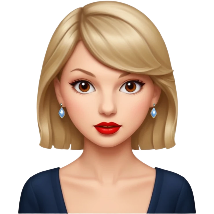 Taylor Swift red líp and elegant look emoji