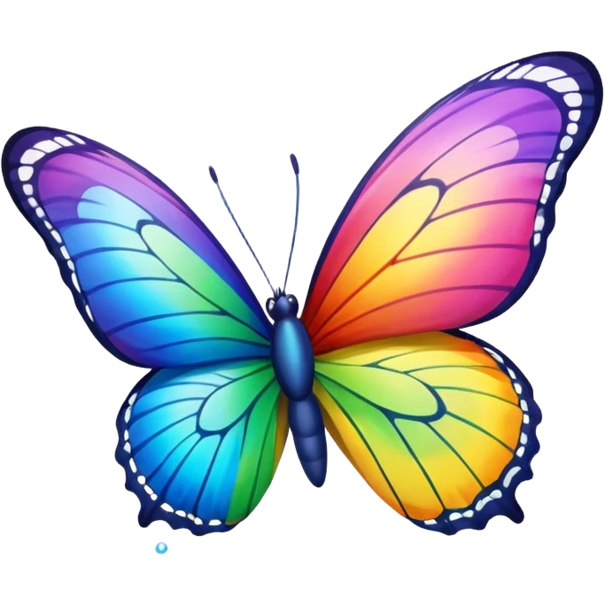 rainbow butterfly on river bank emoji
