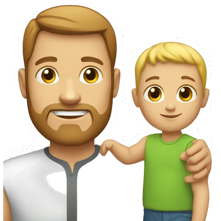 white dad with kid emoji