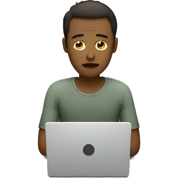 sad person with laptop emoji