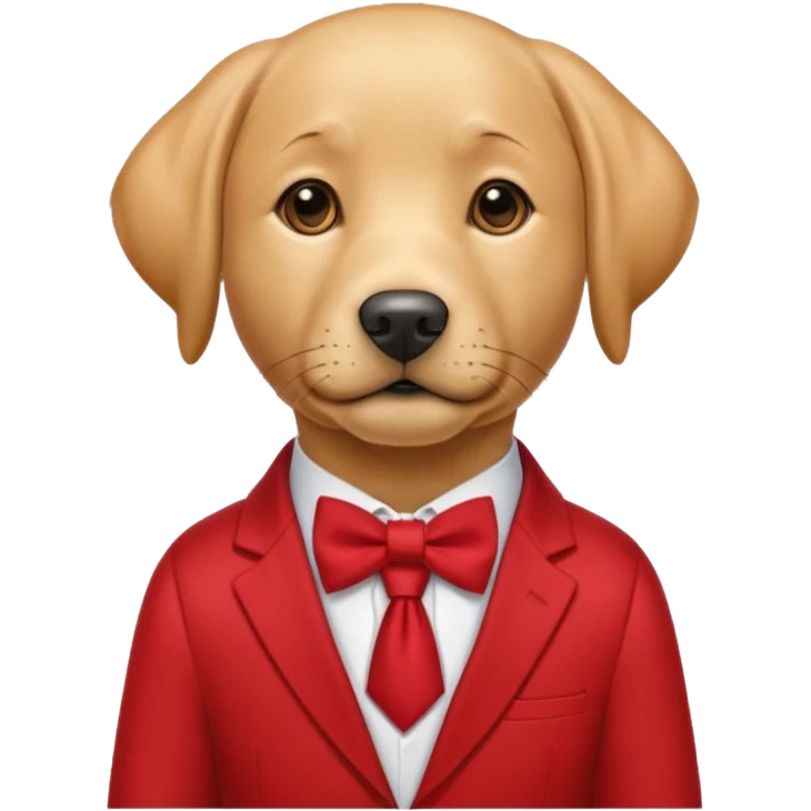 labrator Dog with NeckBow in red suit. emoji