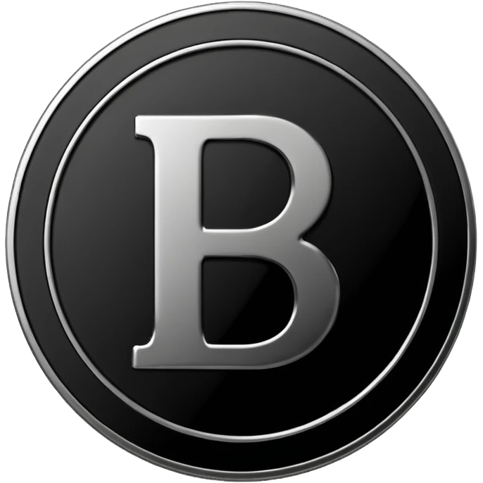 Emoji icon of a metal coin with engraved letter 8, minimalist style, isolated, only black color emoji