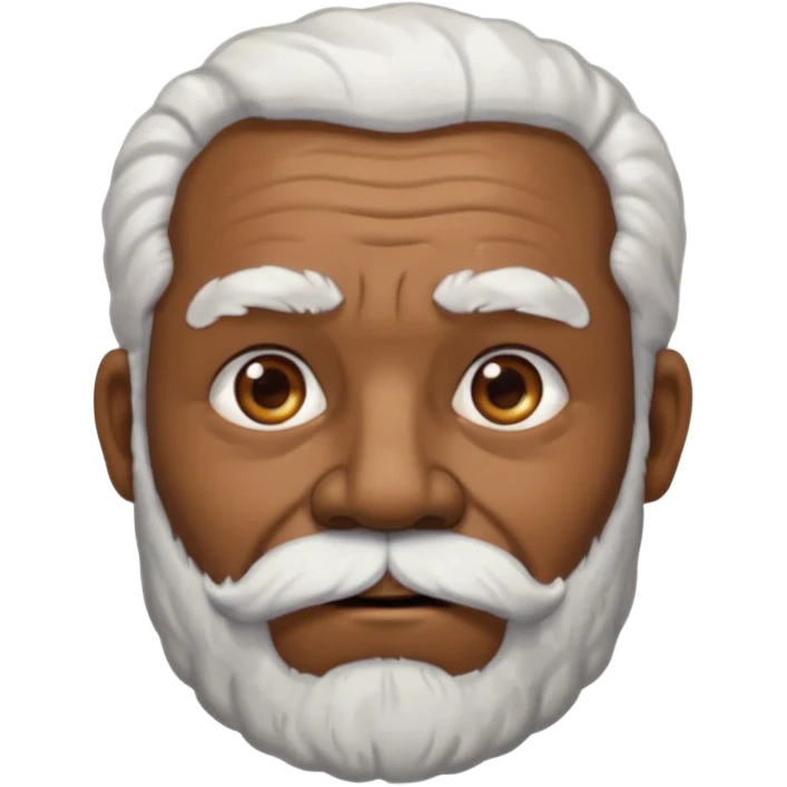black grandpa with white hear and a big bear wrinkled as fuck emoji
