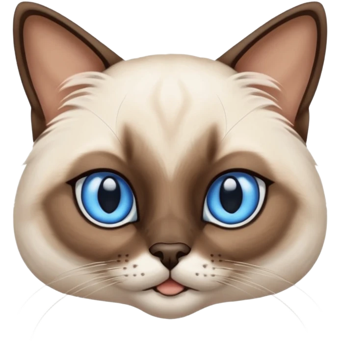 
Siamese cat face long hair fur emoji