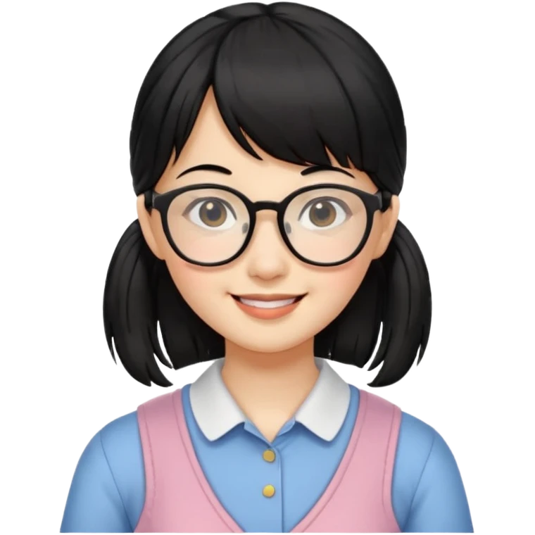 It's a trend setter that gives information related to all kinds of skin and beauty, but it's a little mild, with black hair, bangs, pigtails. It's a little cute and smiling. But you have to be an adult and look smart emoji