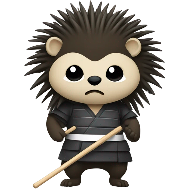 porcupine with a kendo stick emoji