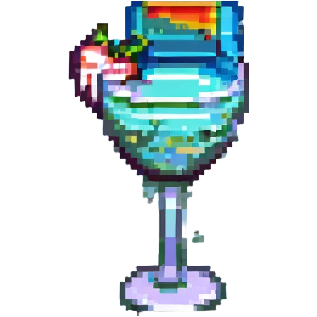 Sex on the beach cocktail, monochrome colors, 8-bit style, retro gaming aesthetic emoji