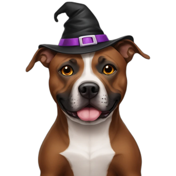 Brown staffy in halloween costume emoji