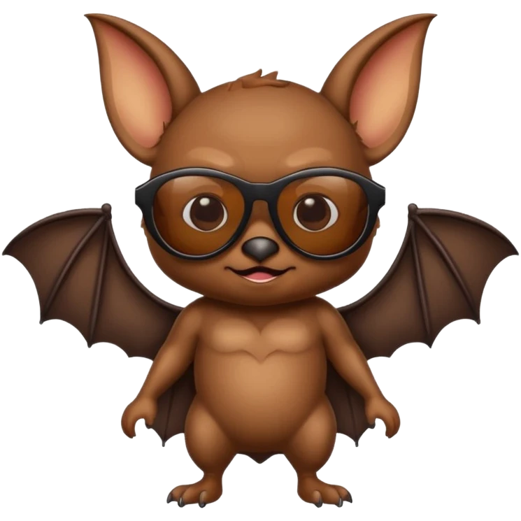 cute bat with sunglasses, full body emoji