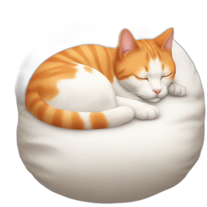 orange and white cat sleeping on a pillow emoji