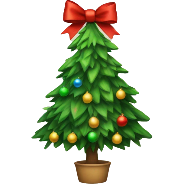 christmas tree with a bow emoji