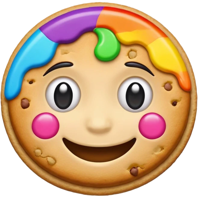 rainbow cookie face emoji