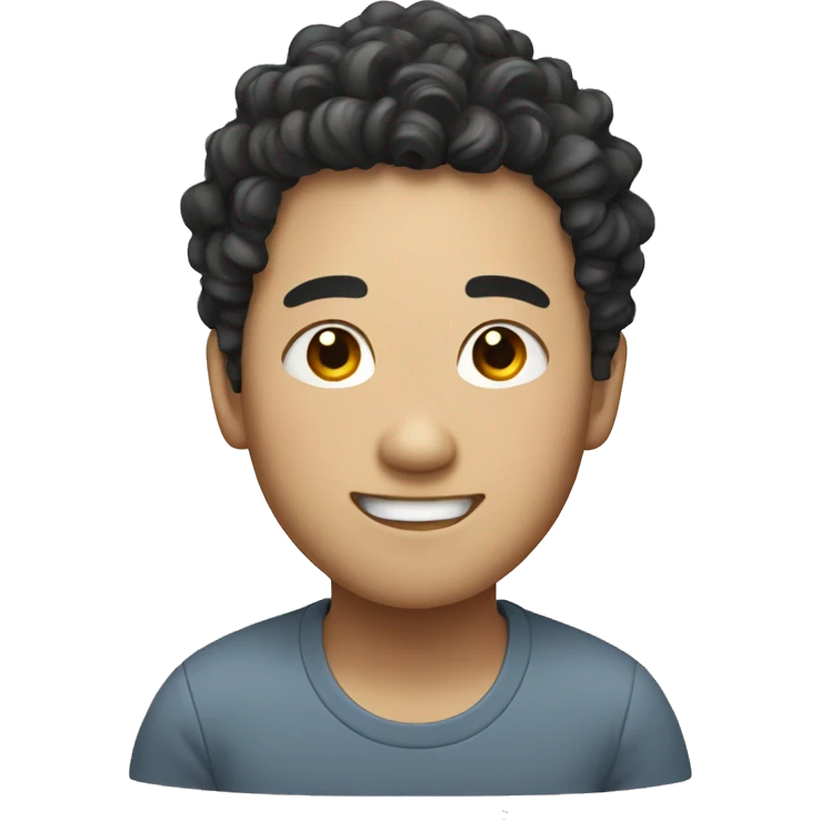 Curly chinese guy emoji