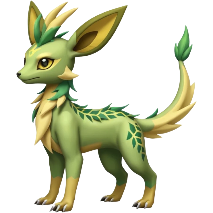 Leafeon-Salandit-Electrike-Zeraora-Fakémon-hybrid-creature (full body)  emoji